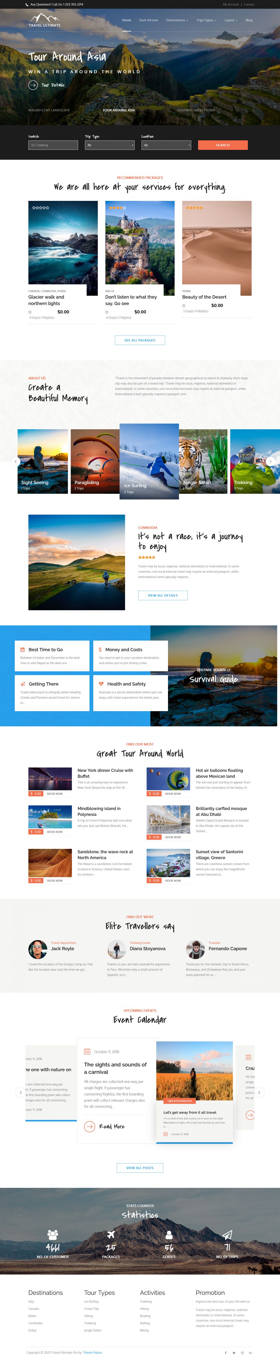 WordPress template Theme Palace Travel Ultimate Pro