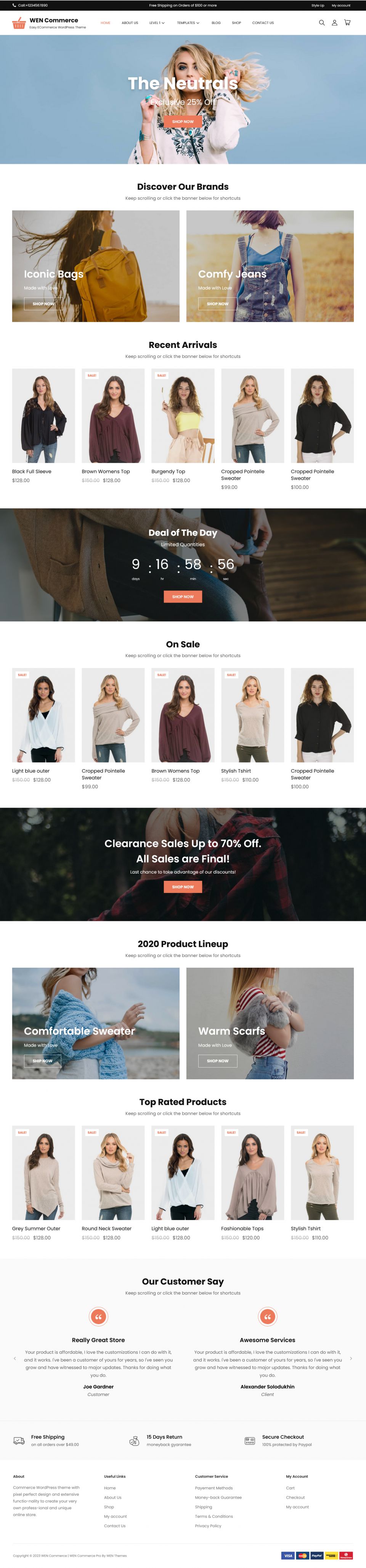 WordPress template Theme Palace WEN Commerce Pro