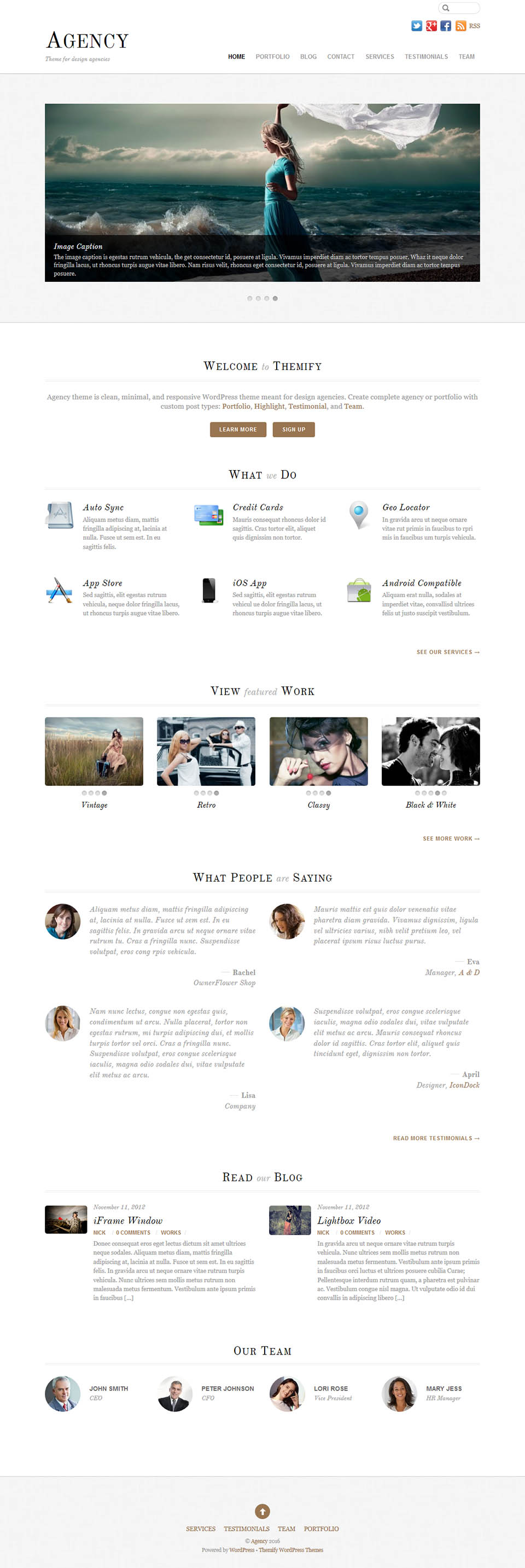 WordPress template Themify Agency