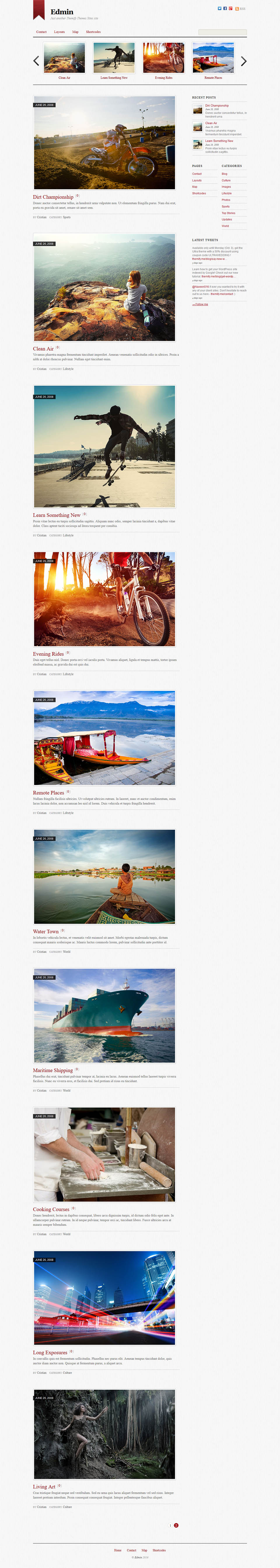 WordPress template Themify Edmin