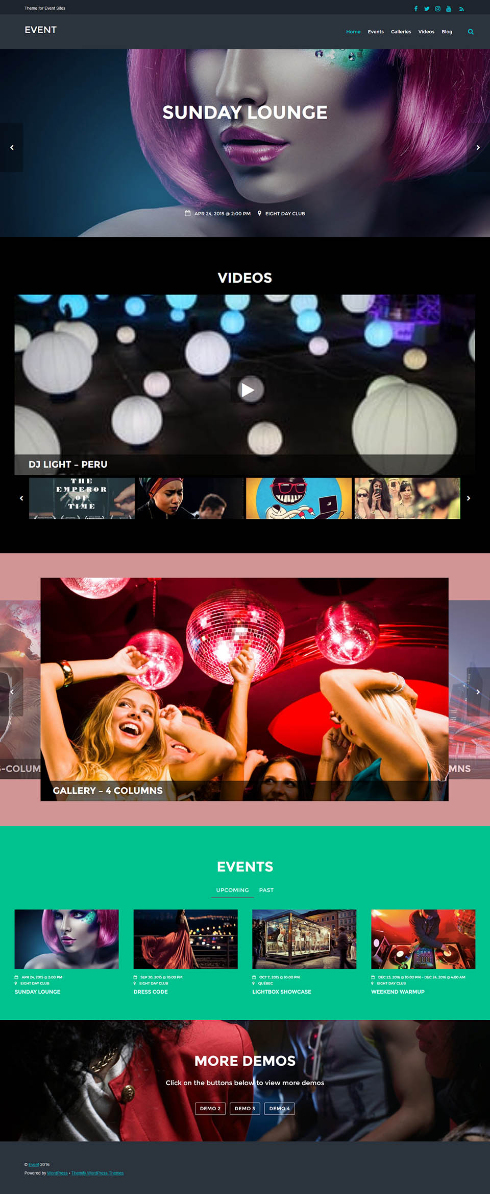 WordPress template Themify Event
