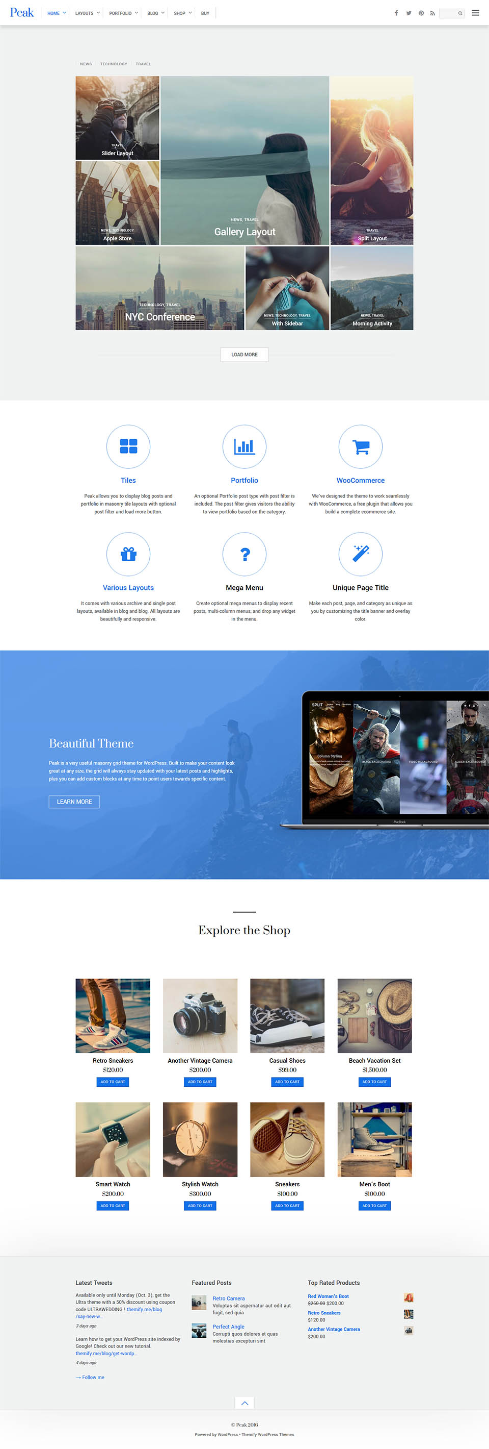 WordPress template Themify Peak