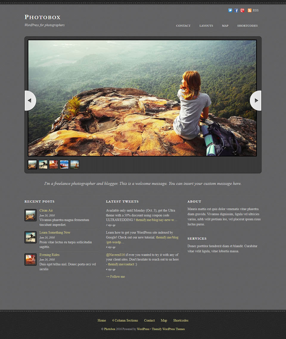 WordPress template Themify Photobox