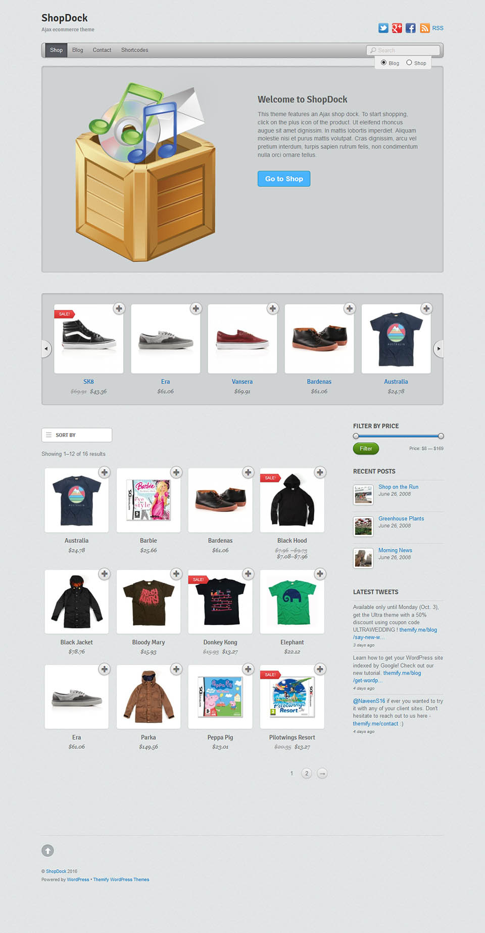 WordPress template Themify ShopDock