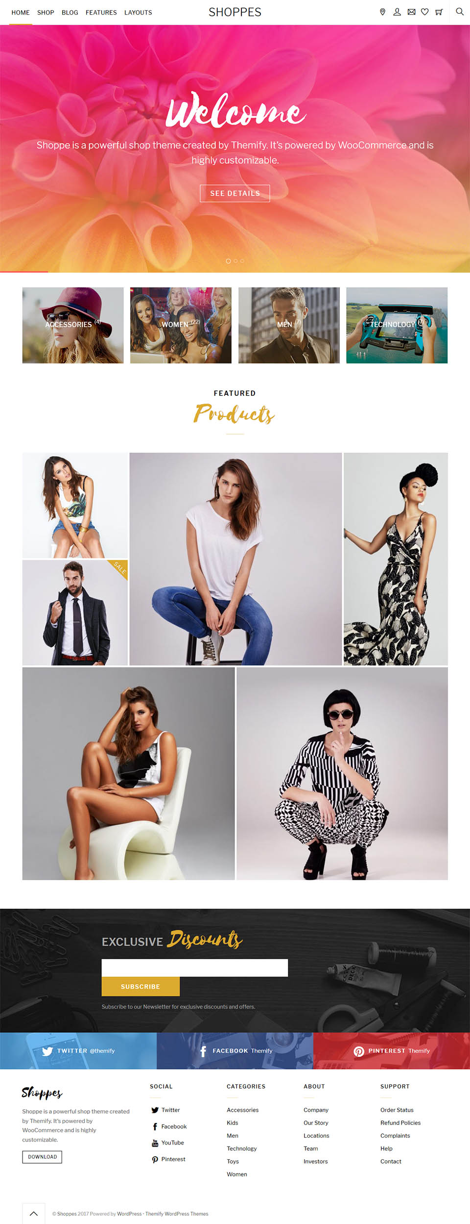 WordPress template Themify Shoppe