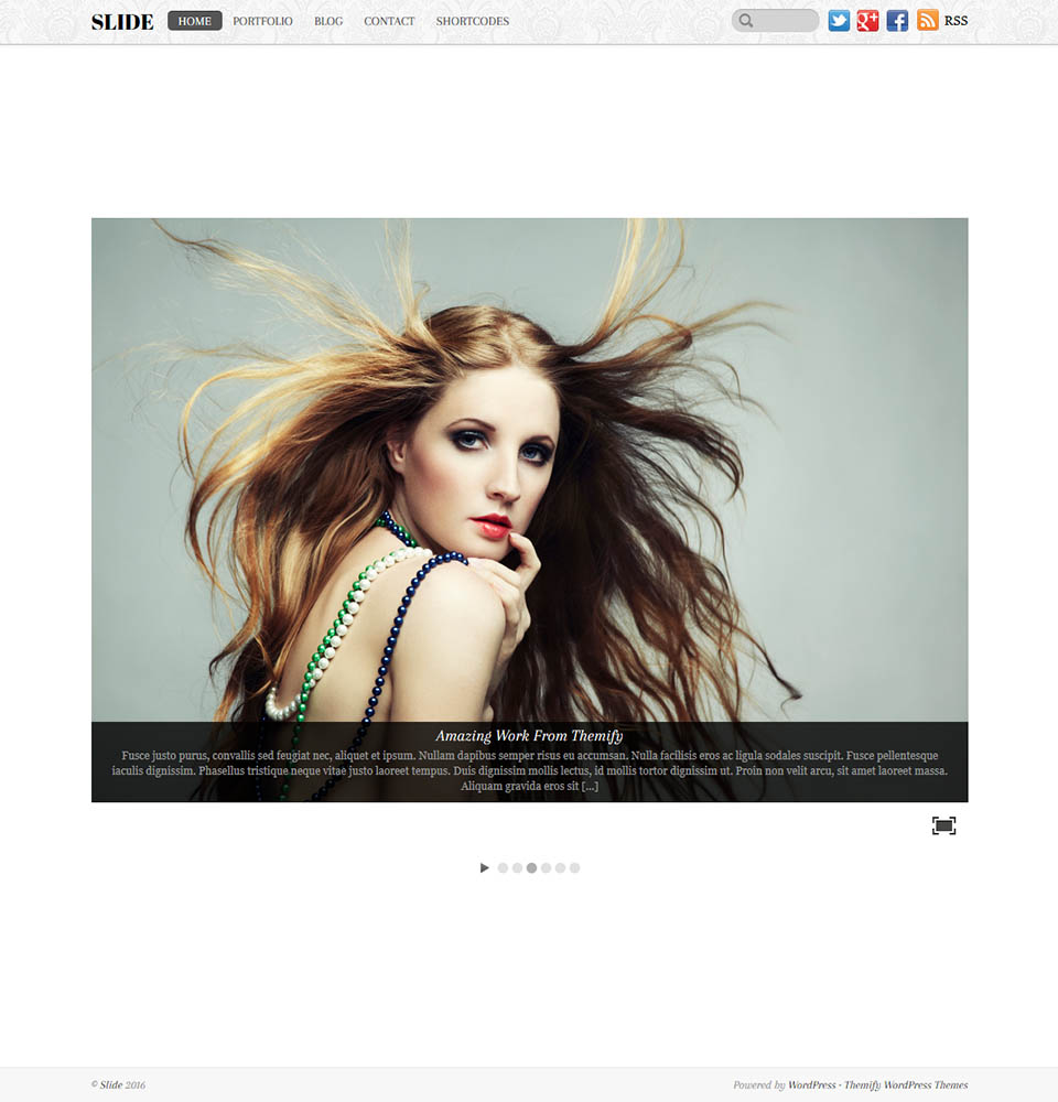 WordPress template Themify Slide