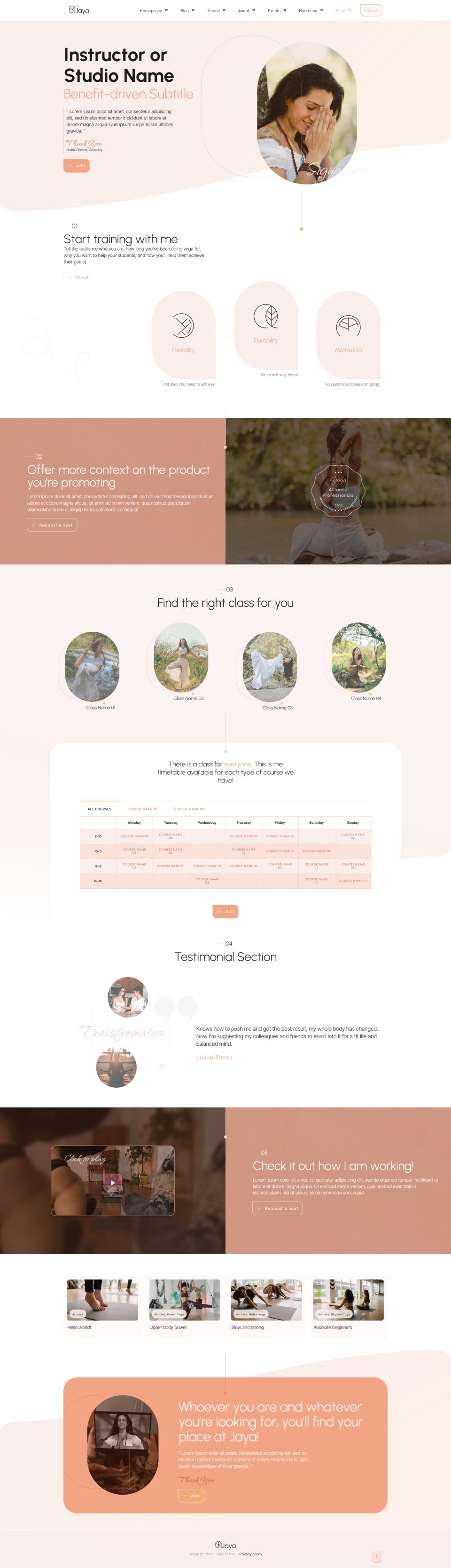 WordPress template ThriveThemes Jaya