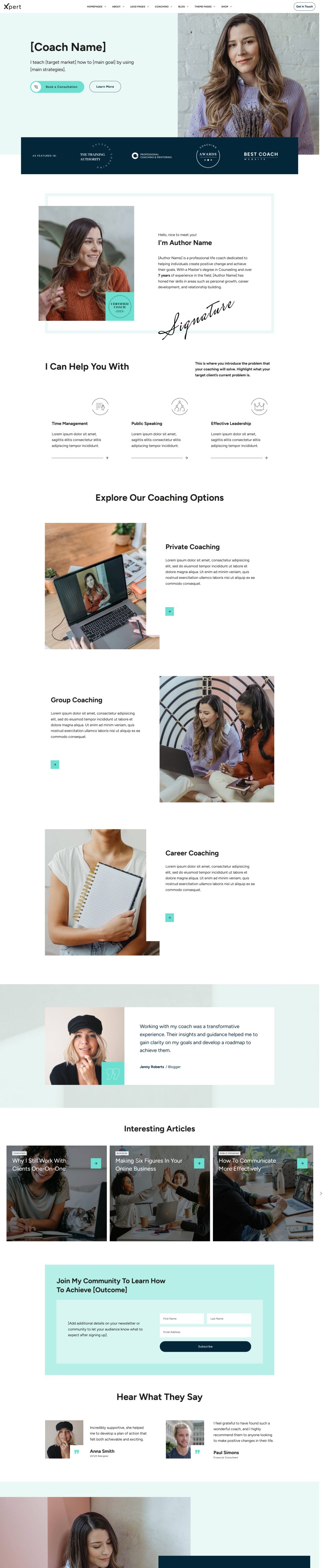 WordPress template ThriveThemes Xpert