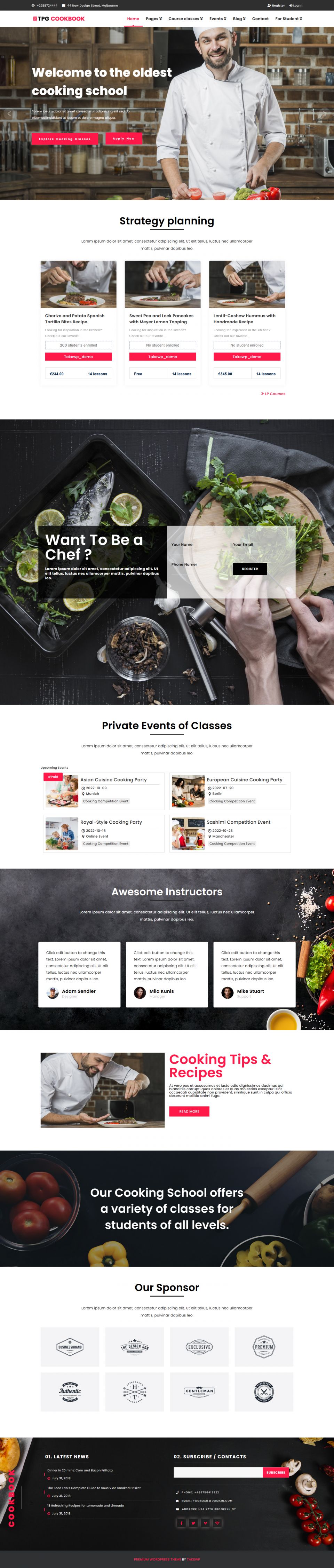 WordPress template TPG Cookbook