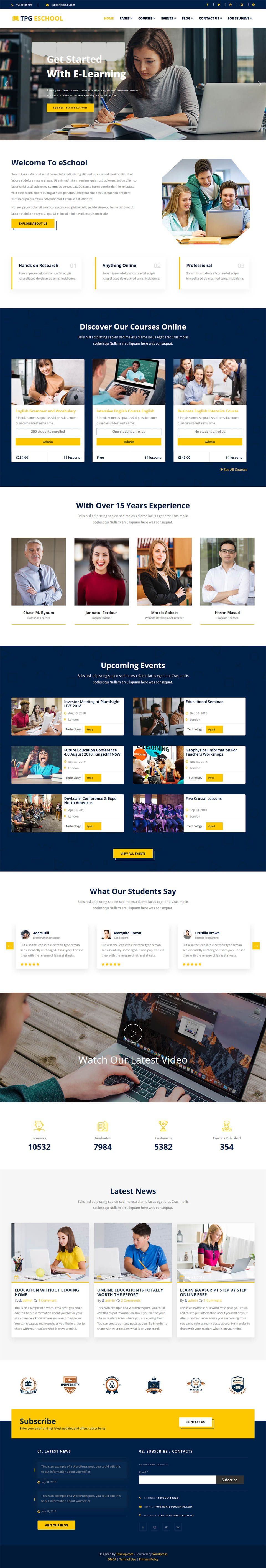 WordPress template TPG eSchool