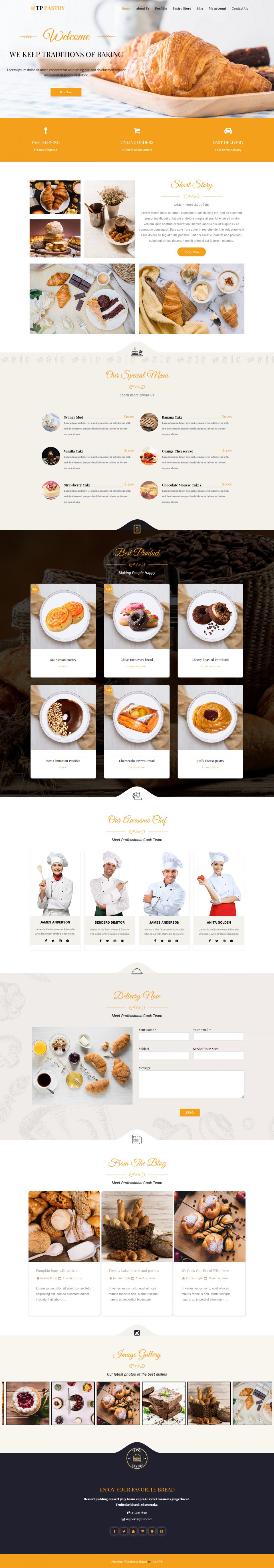 WordPress template TPG Pastry