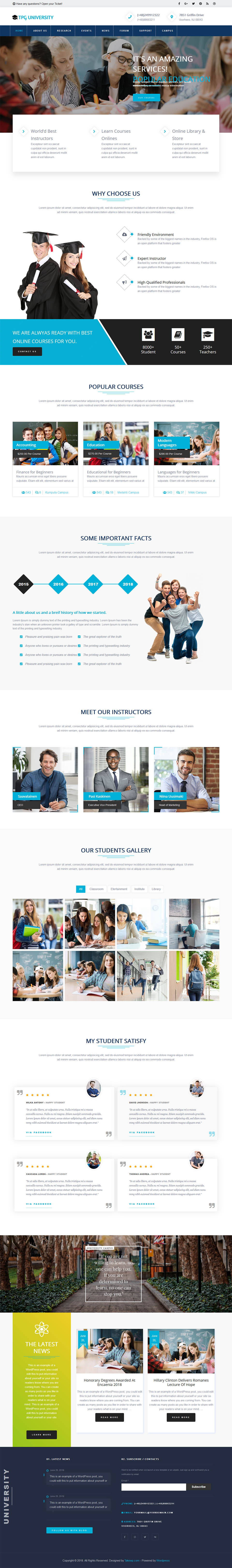 WordPress template TPG University