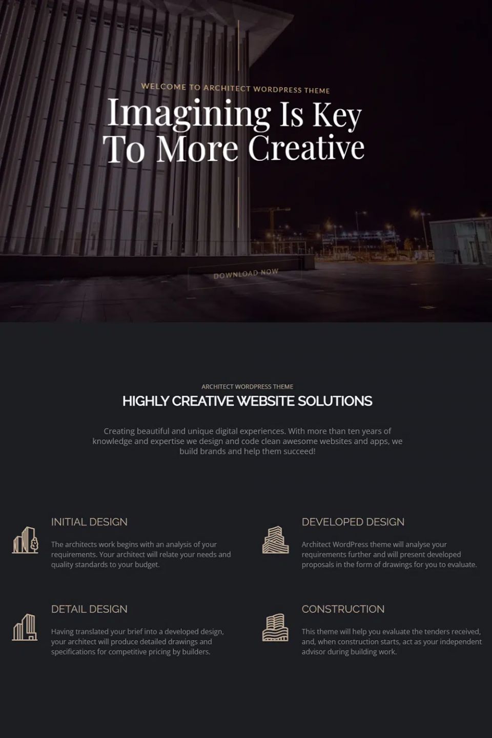 WordPress template Visualmodo Architect