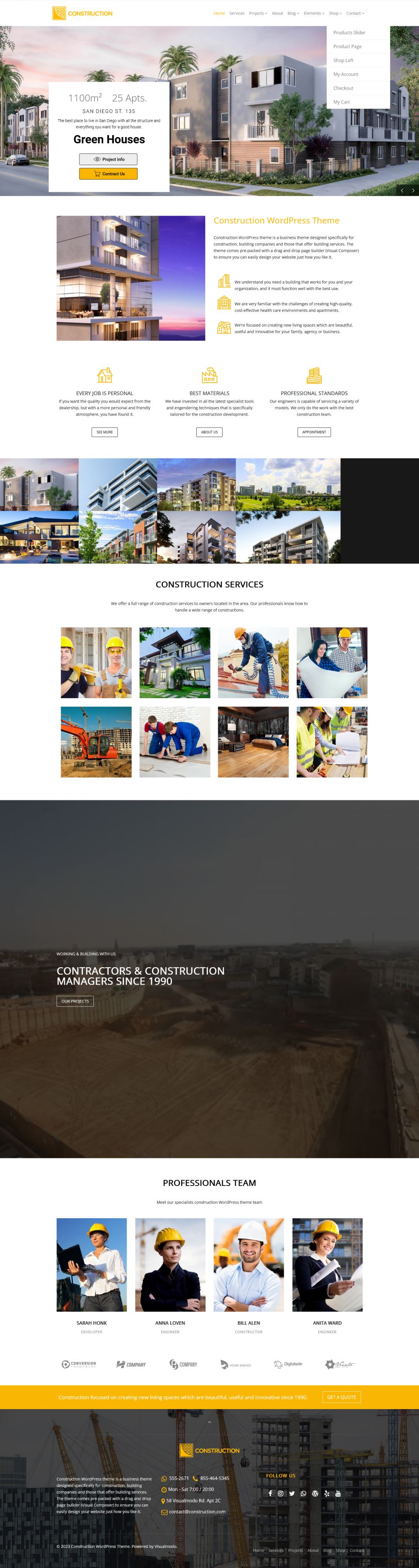 Template Visualmodo Construction WordPress template Visualmodo Construction
