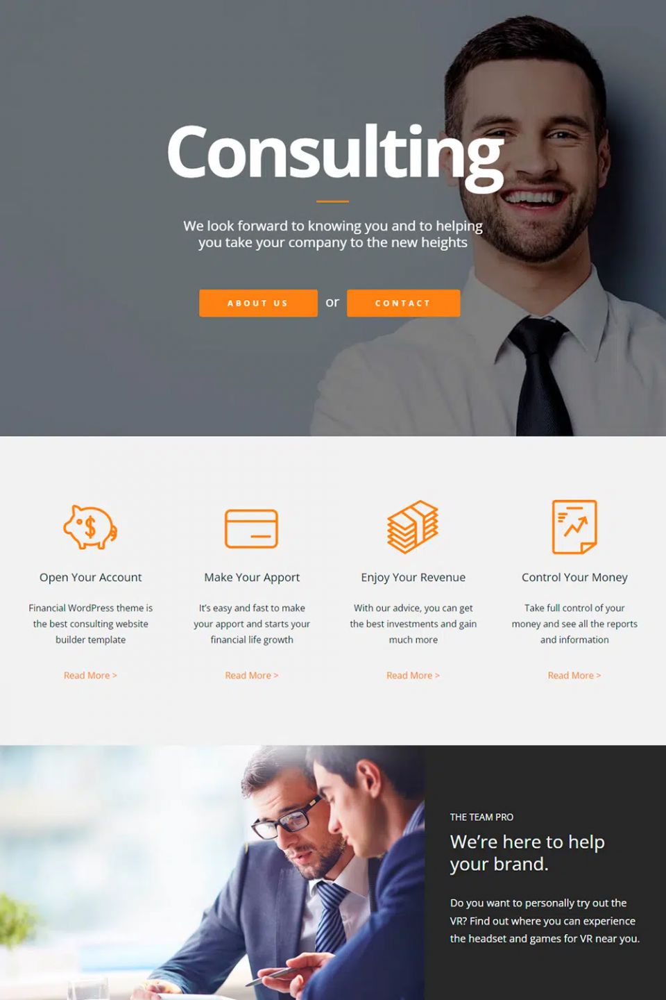 WordPress template Visualmodo Financial