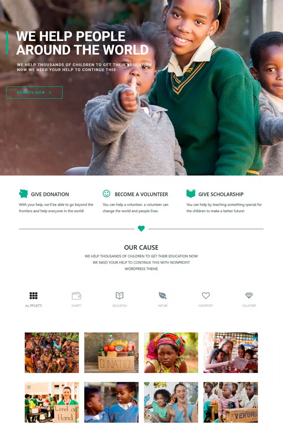 WordPress template Visualmodo Nonprofit