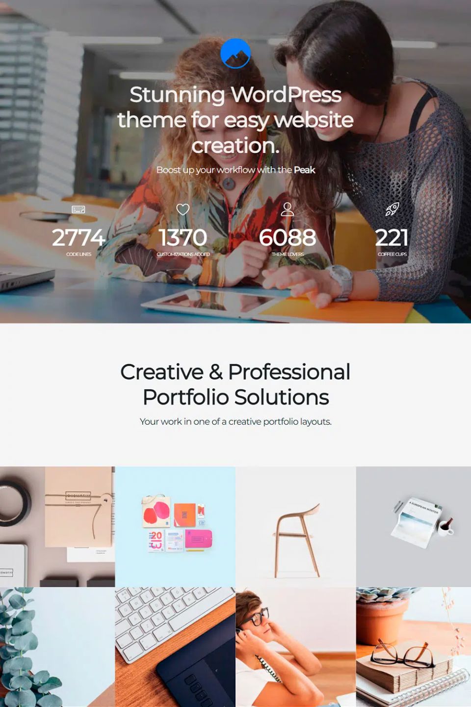 Template Visualmodo Peak WordPress template Visualmodo Peak