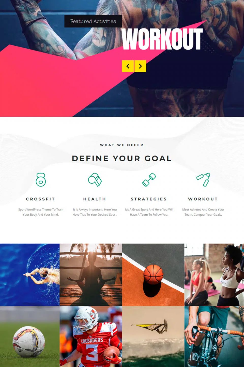 WordPress template Visualmodo Sport