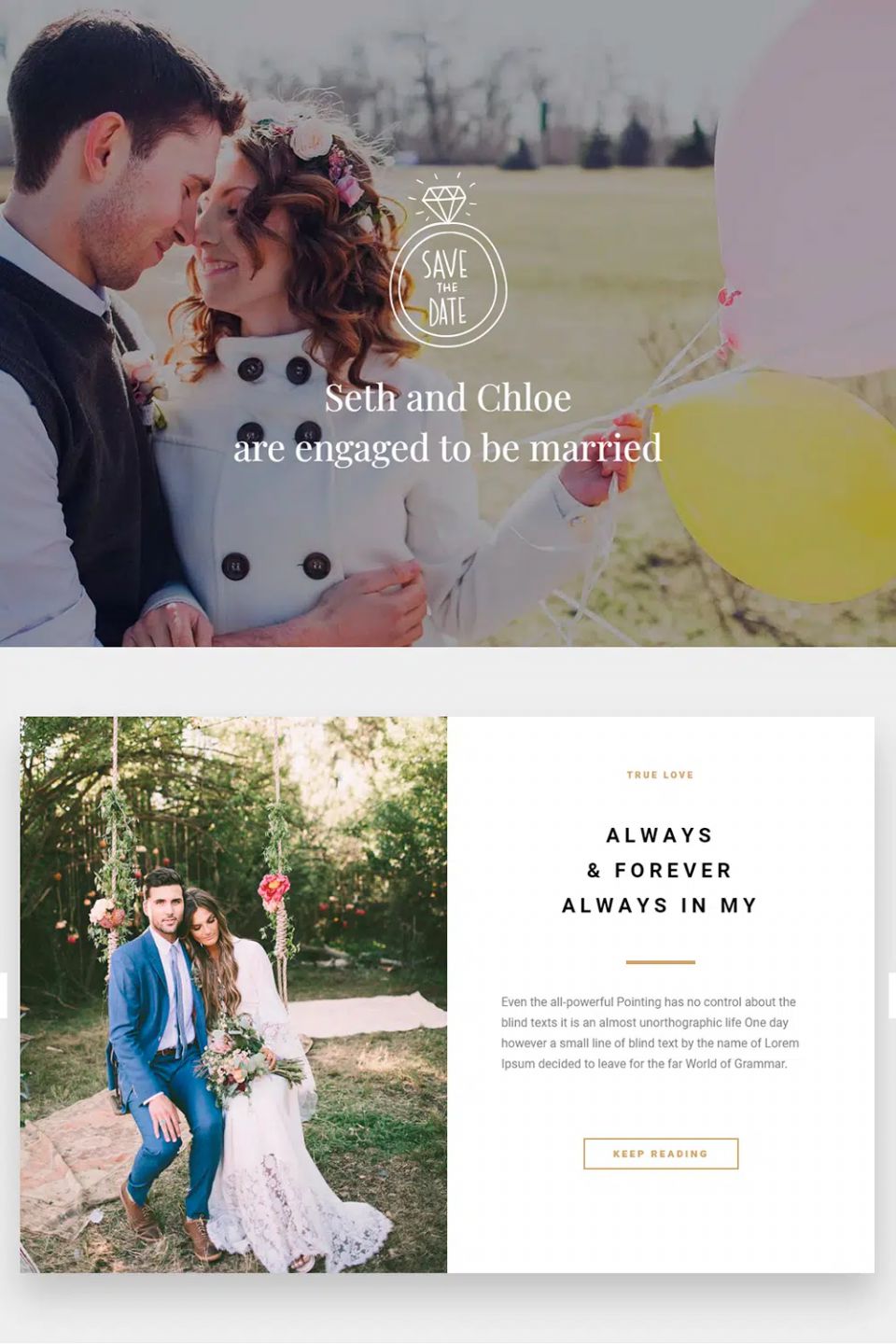 WordPress template Visualmodo Wedding