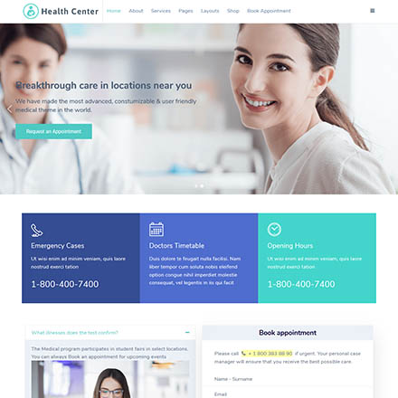 WarpTheme Health Center Pro