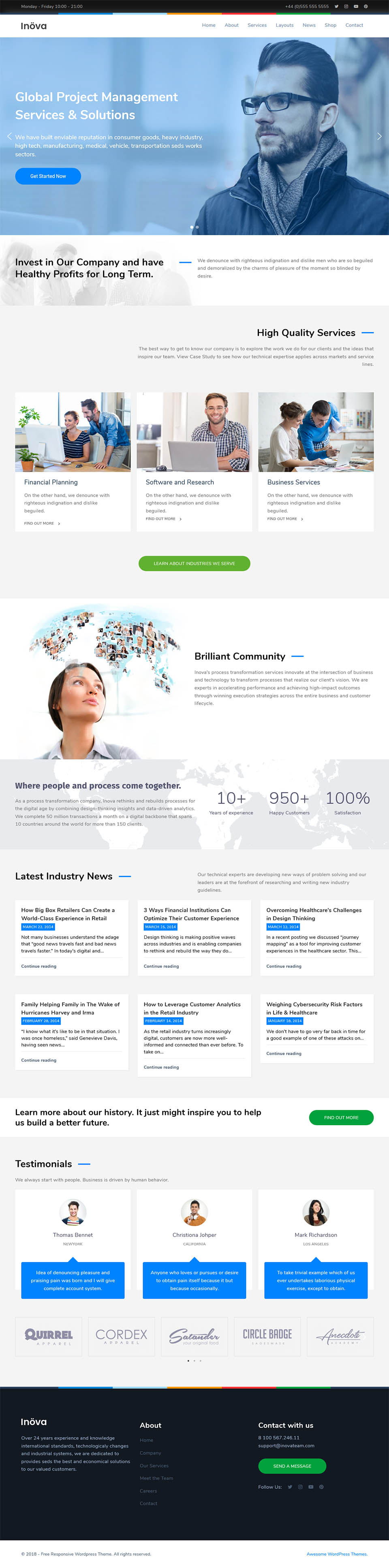 WordPress template WarpTheme Inova Pro