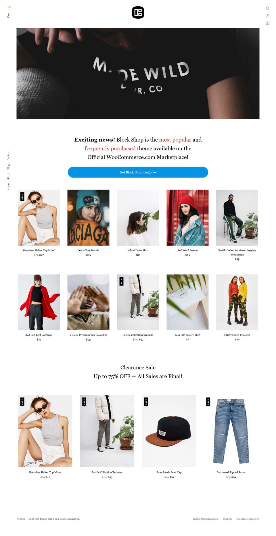 WordPress template WooCommerce Themes Block Shop