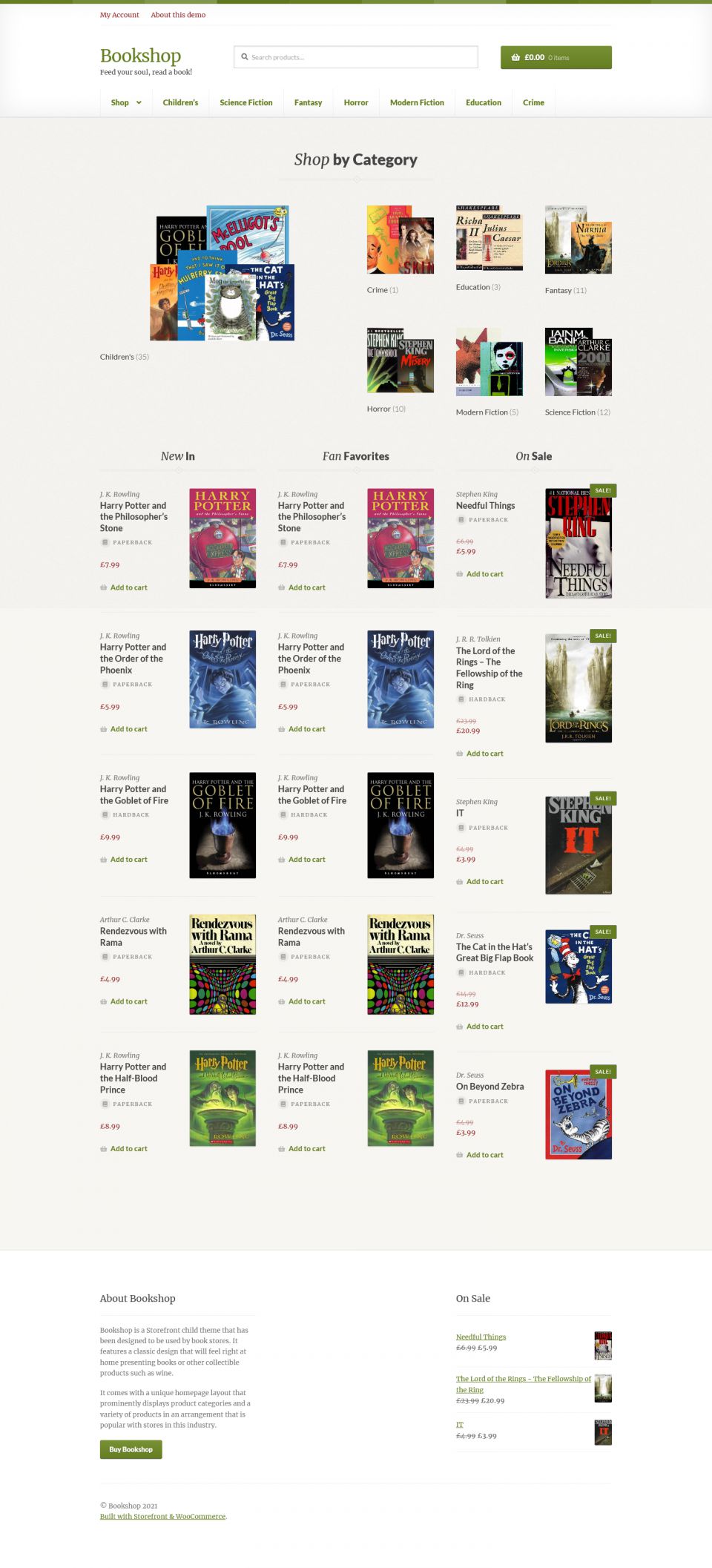 WordPress template WooCommerce Bookshop