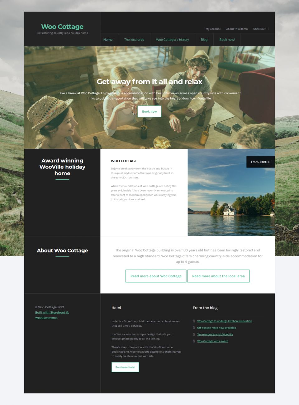 WordPress template WooCommerce Hotel