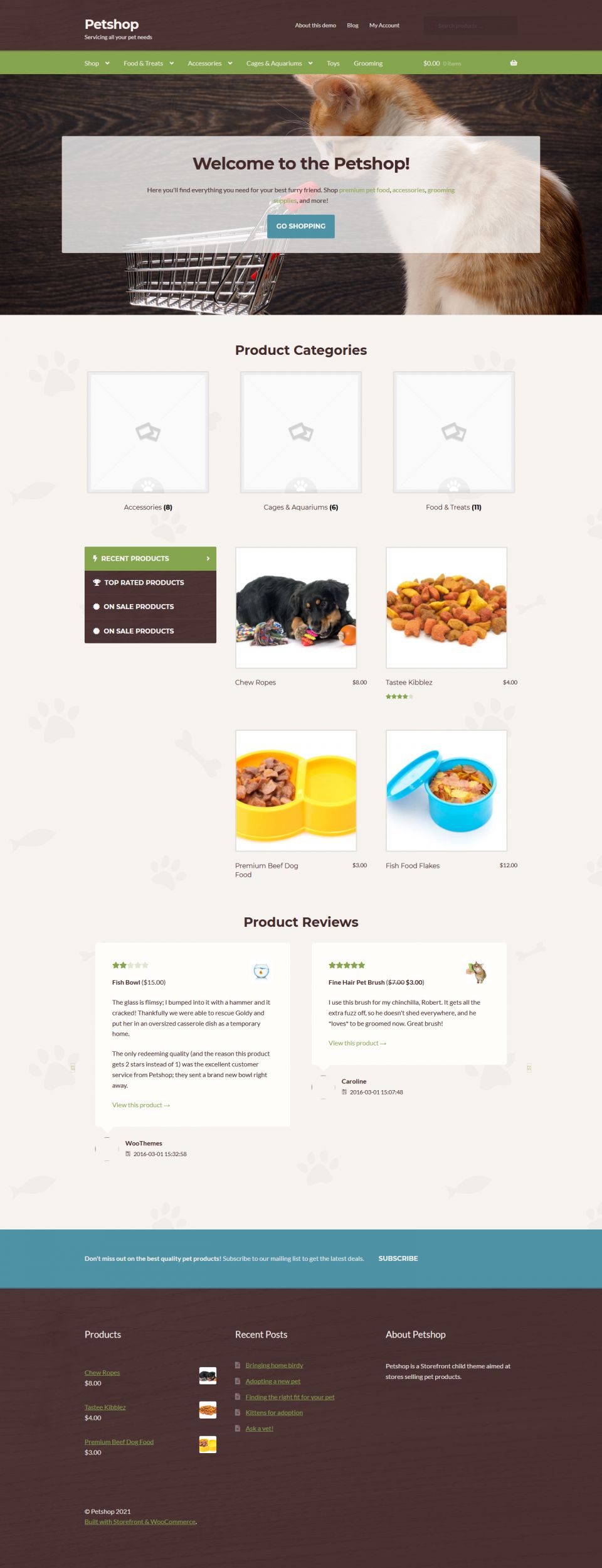 WordPress template WooCommerce Petshop