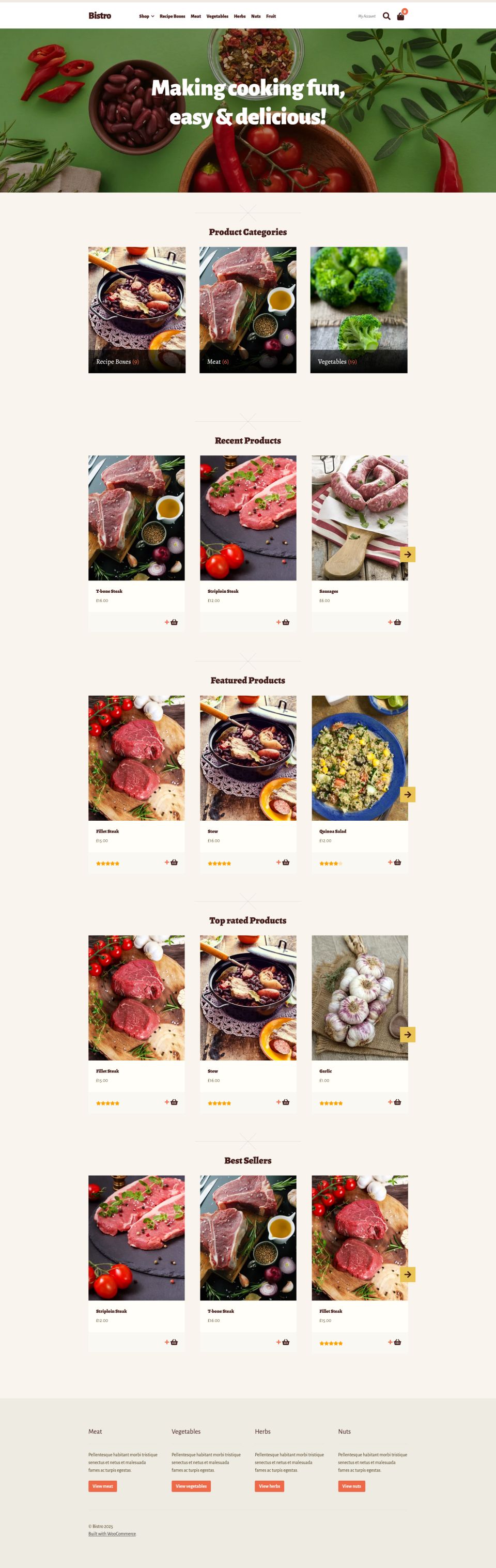 WordPress template WooCommerce Themes Storefront Bistro
