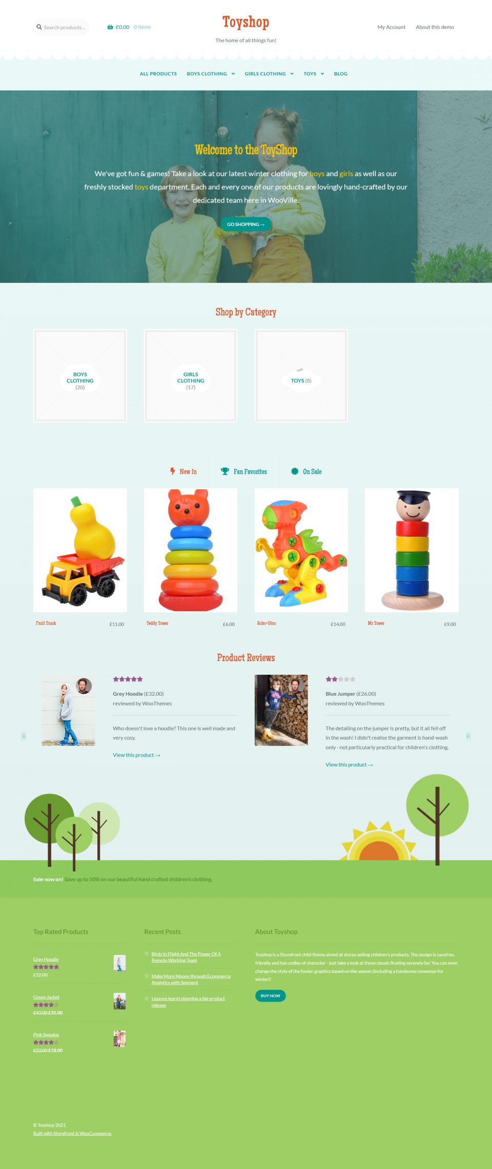 WordPress template WooCommerce ToyShop