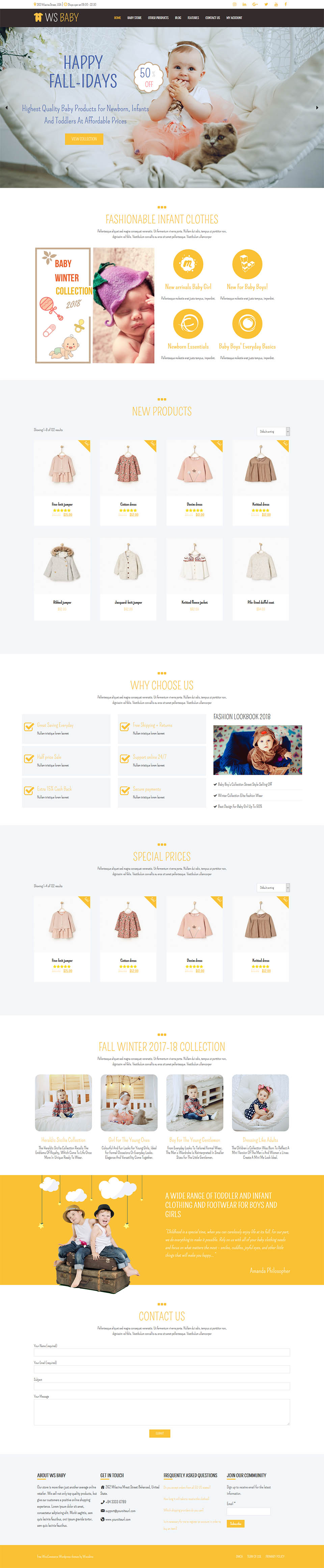 WordPress template WooSkins Baby