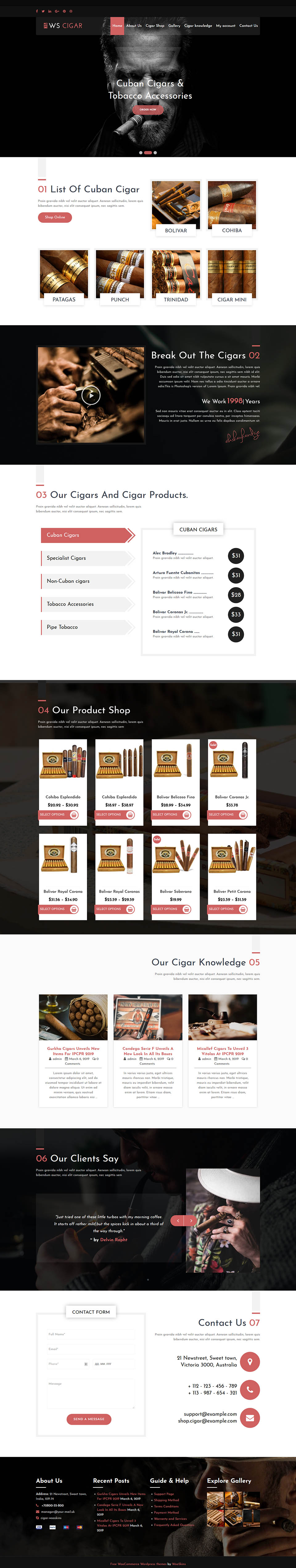 WordPress template WooSkins Cigar