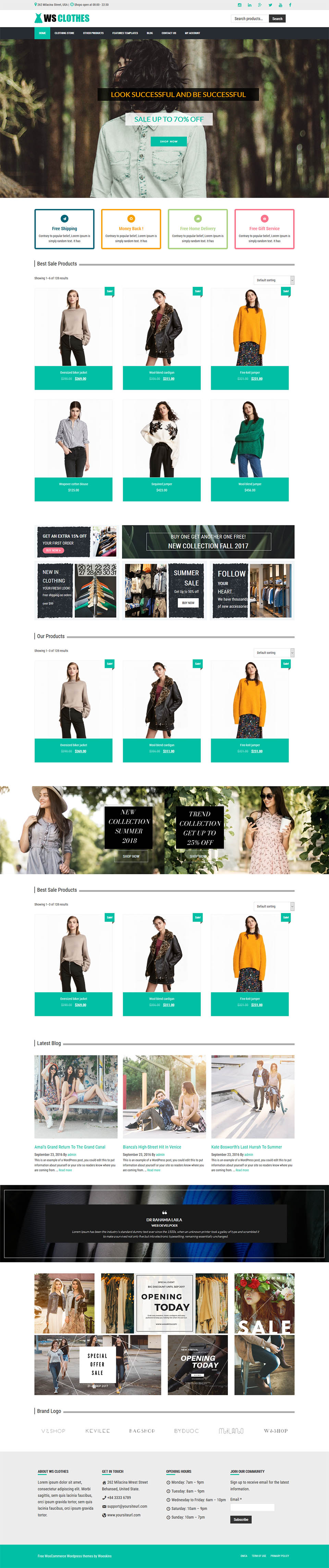 WordPress template WooSkins Clothes