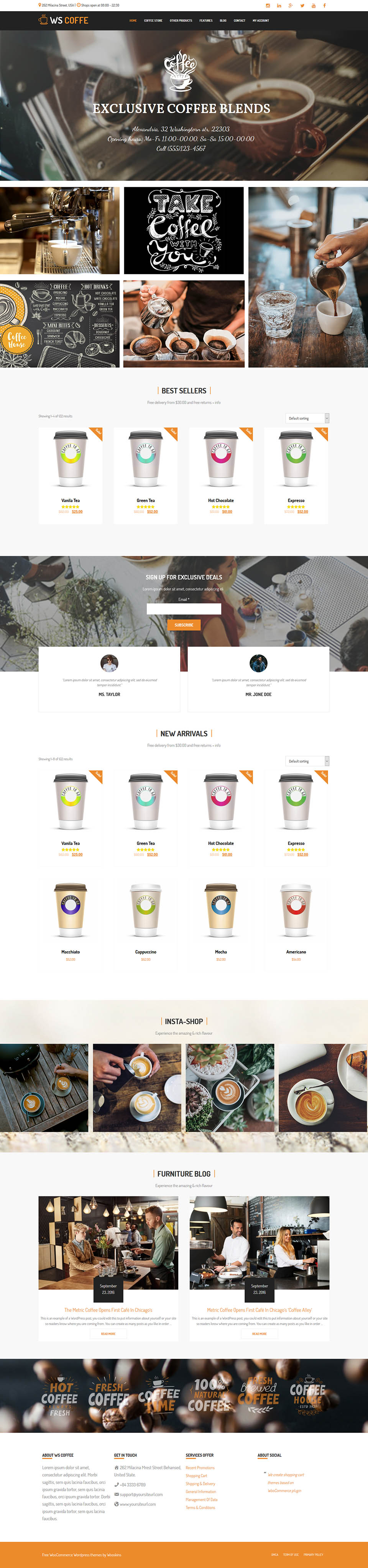 WordPress template WooSkins Coffee