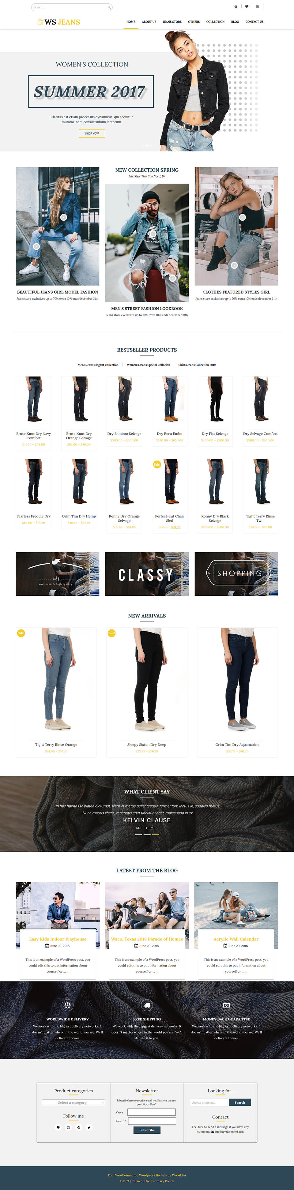WordPress template WooSkins Jeans
