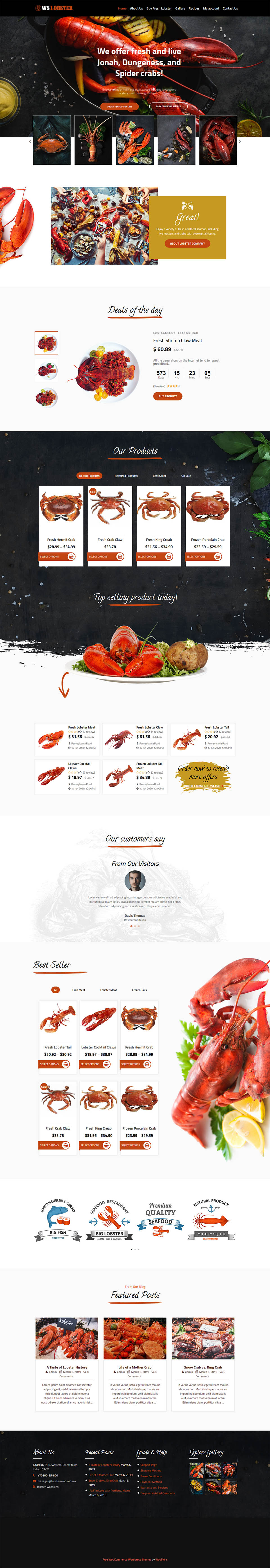 WordPress template WooSkins Lobster