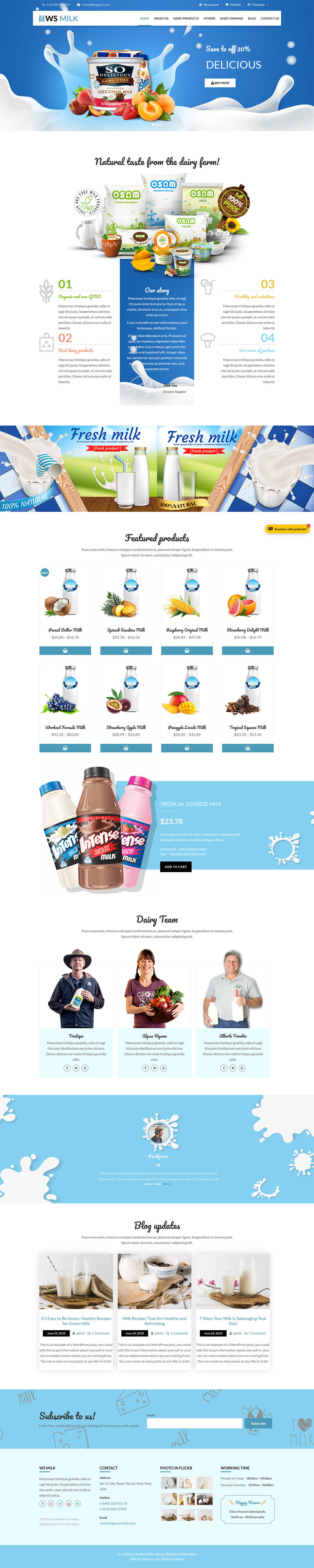 WordPress template WooSkins Milk