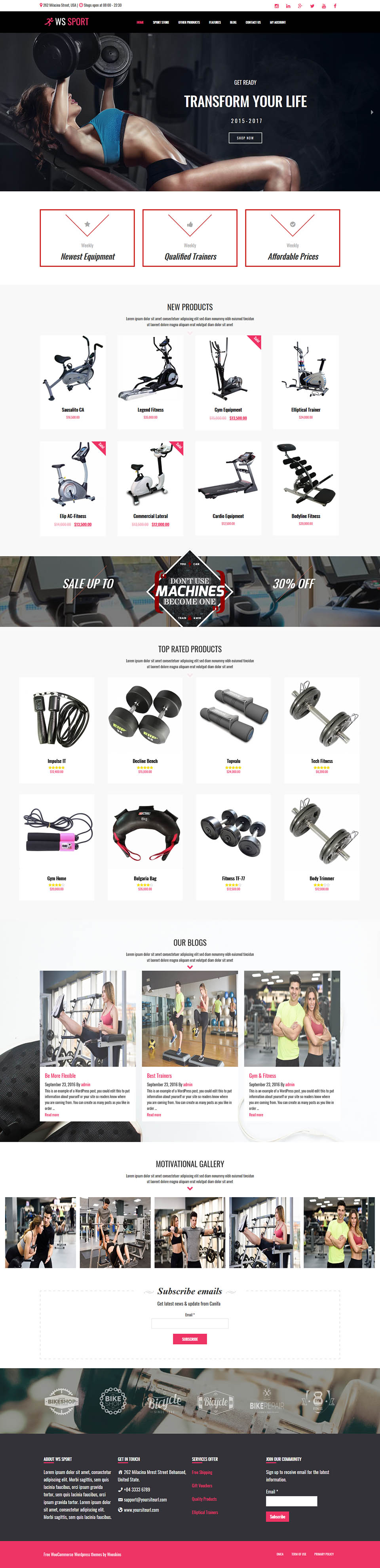 WordPress template WooSkins Sport