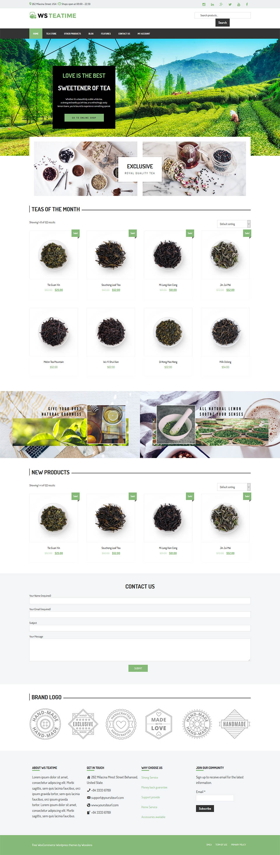WordPress template WooSkins TeaTime