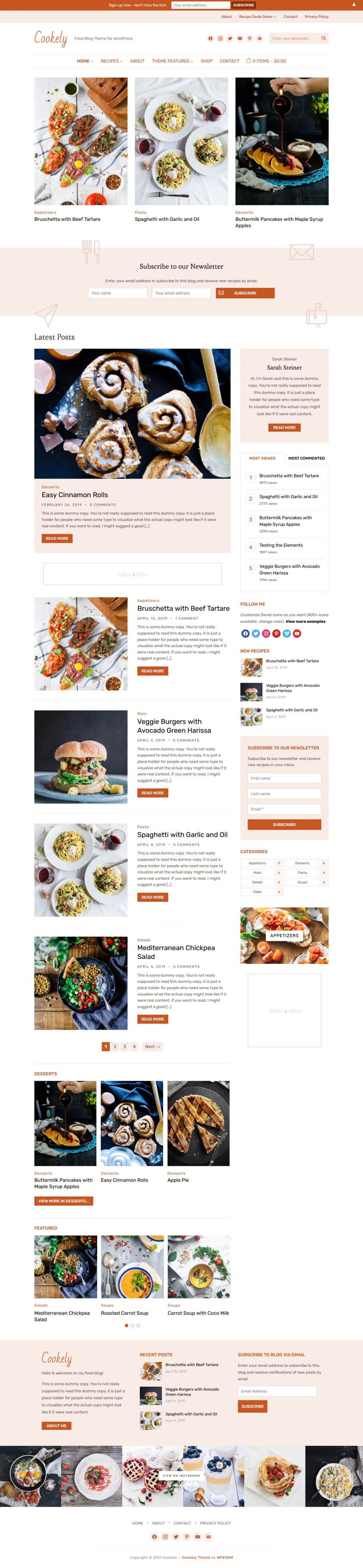Template WPZoom Cookely WordPress template WPZoom Cookely