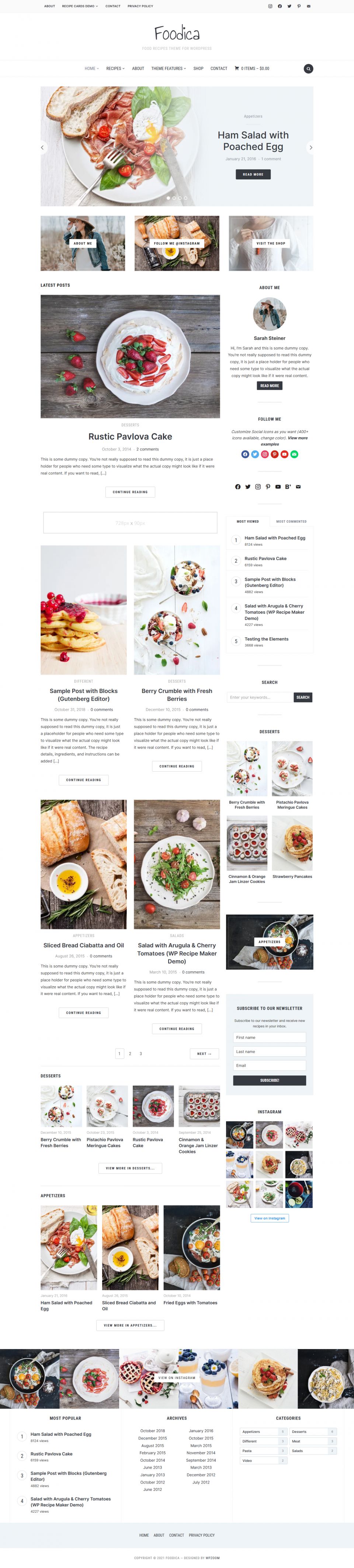 Template WPZoom Foodica WordPress template WPZoom Foodica