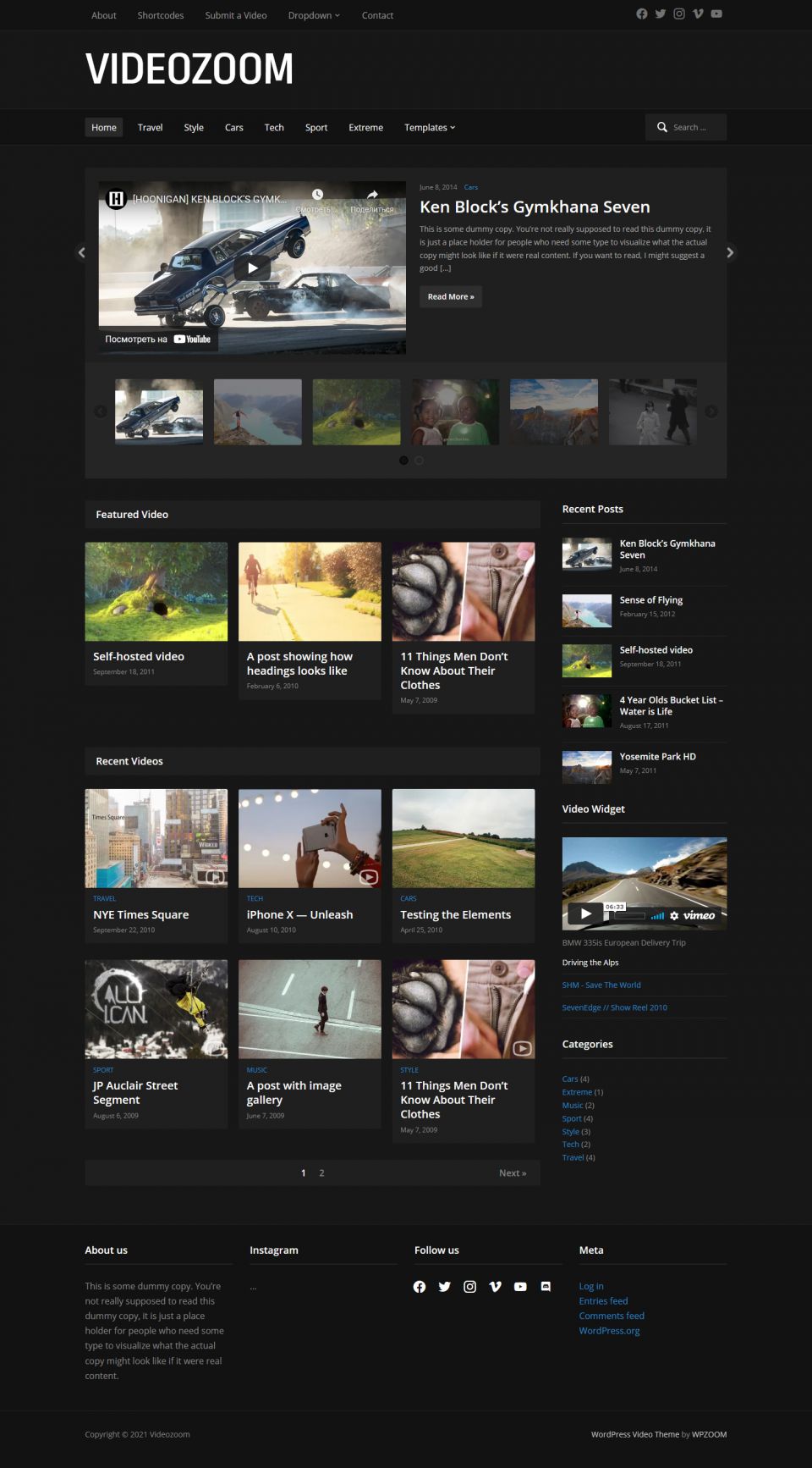 Template WPZoom Videozoom WordPress template WPZoom Videozoom