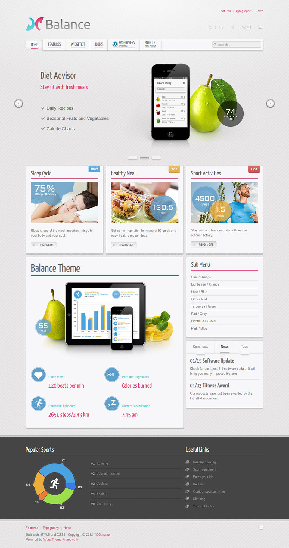 WordPress template YOOtheme Balance