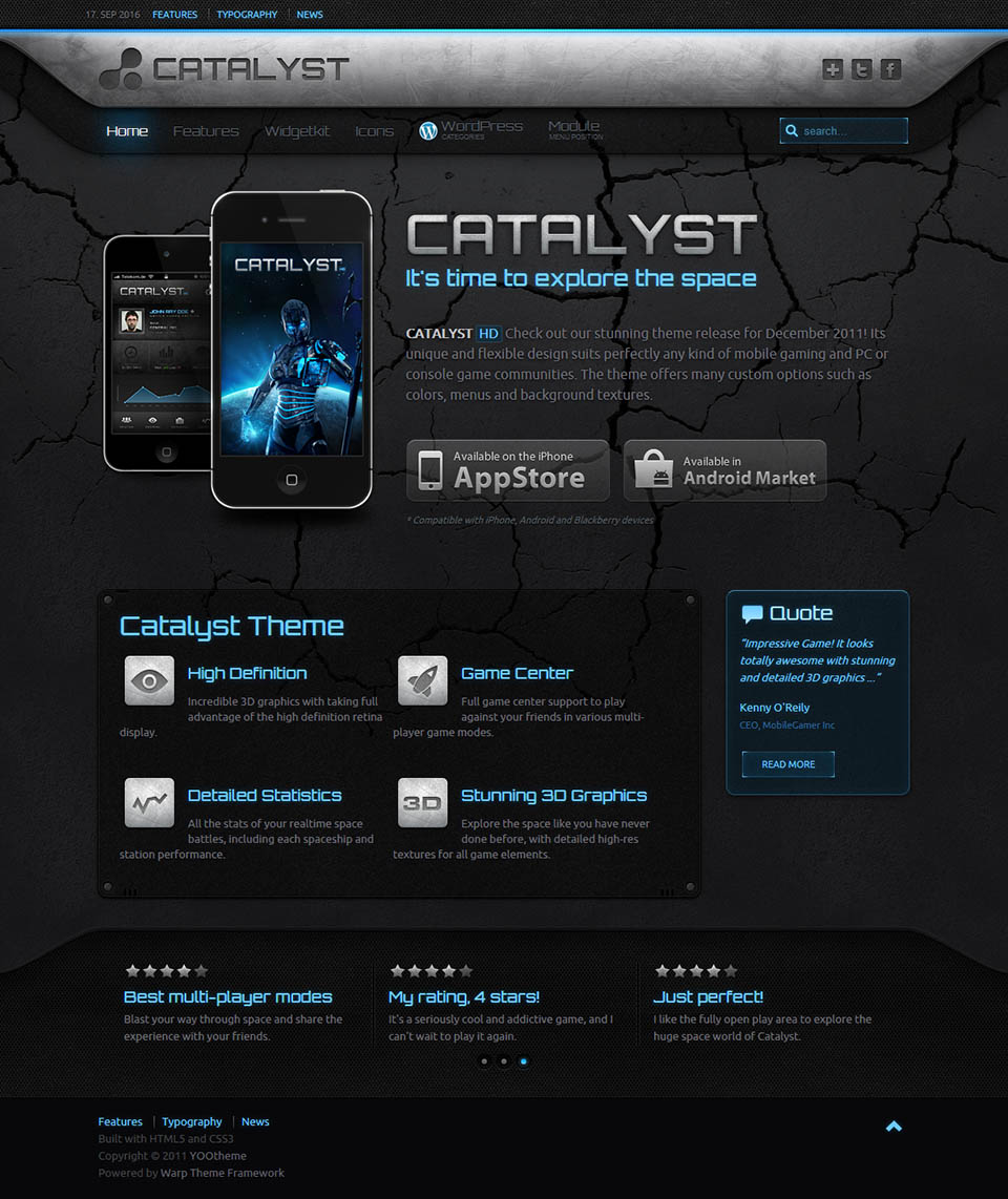 WordPress template YOOtheme Catalyst