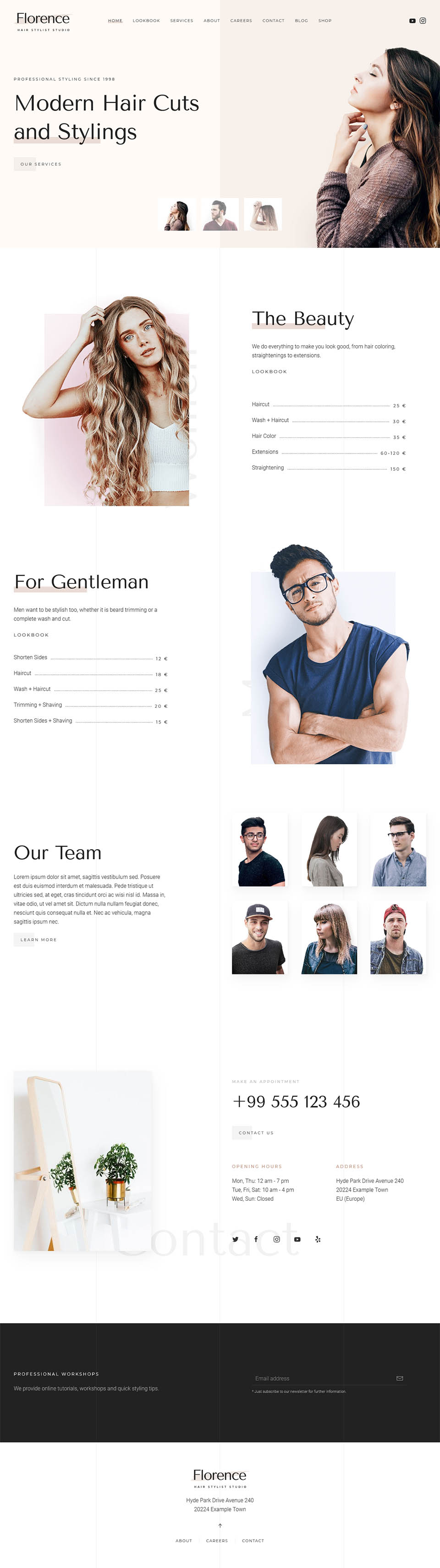 WordPress template YOOtheme Florence