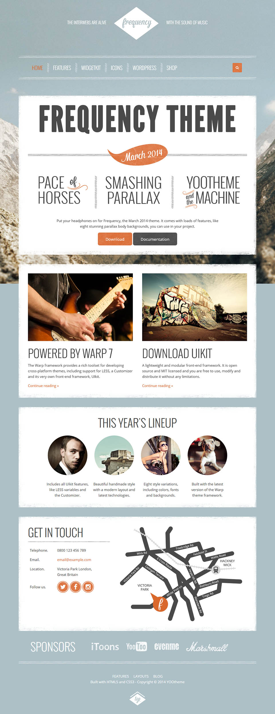 WordPress template YOOtheme Frequency