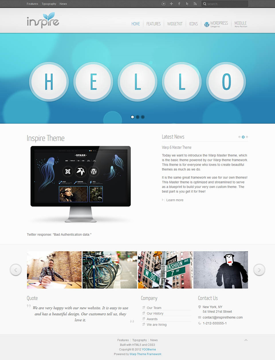 WordPress template YOOtheme Inspire