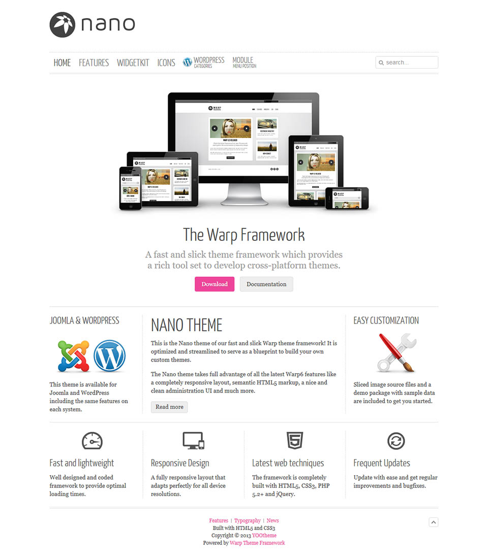 WordPress template YOOtheme Nano2
