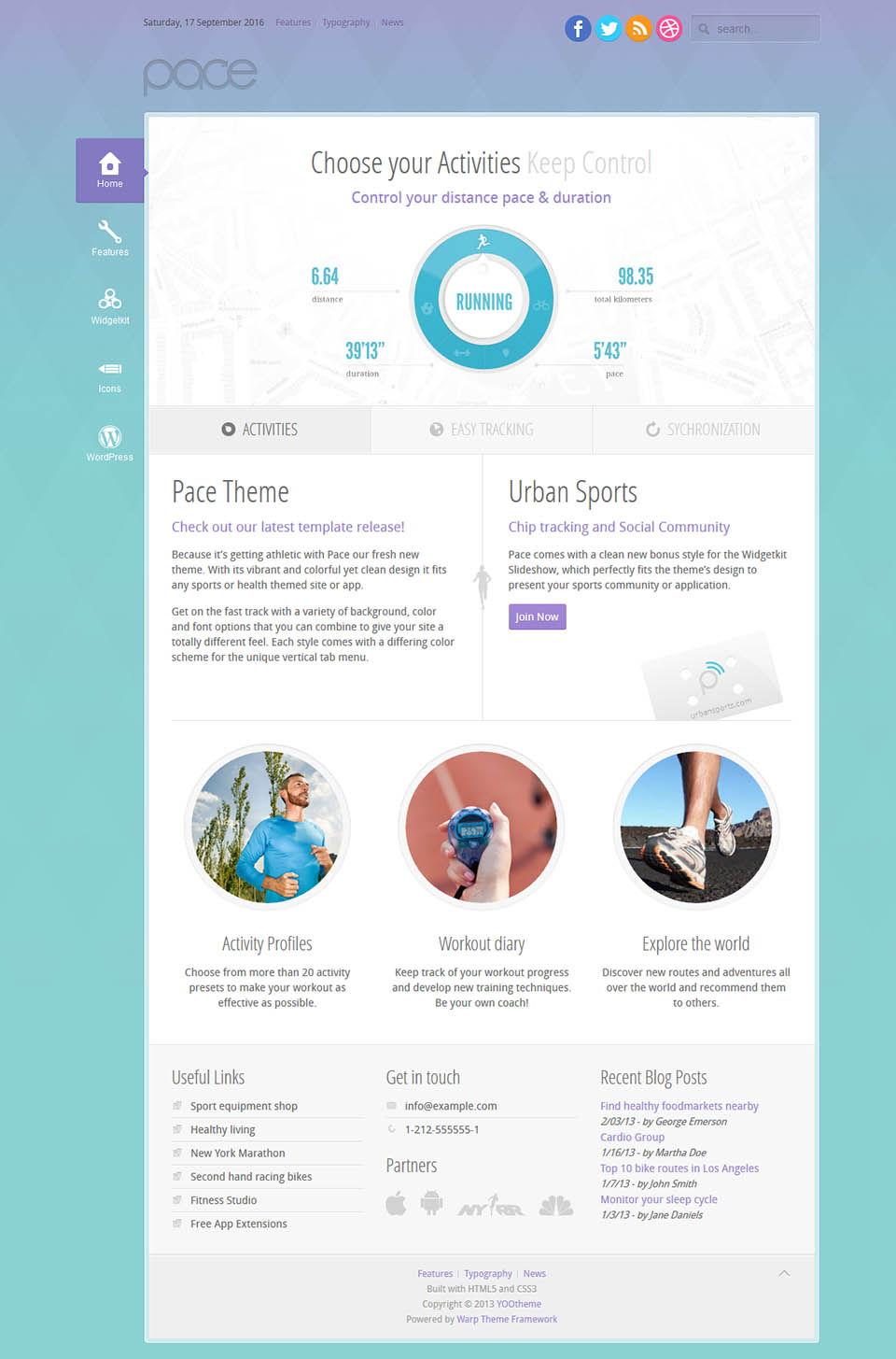 WordPress template YOOtheme Pace